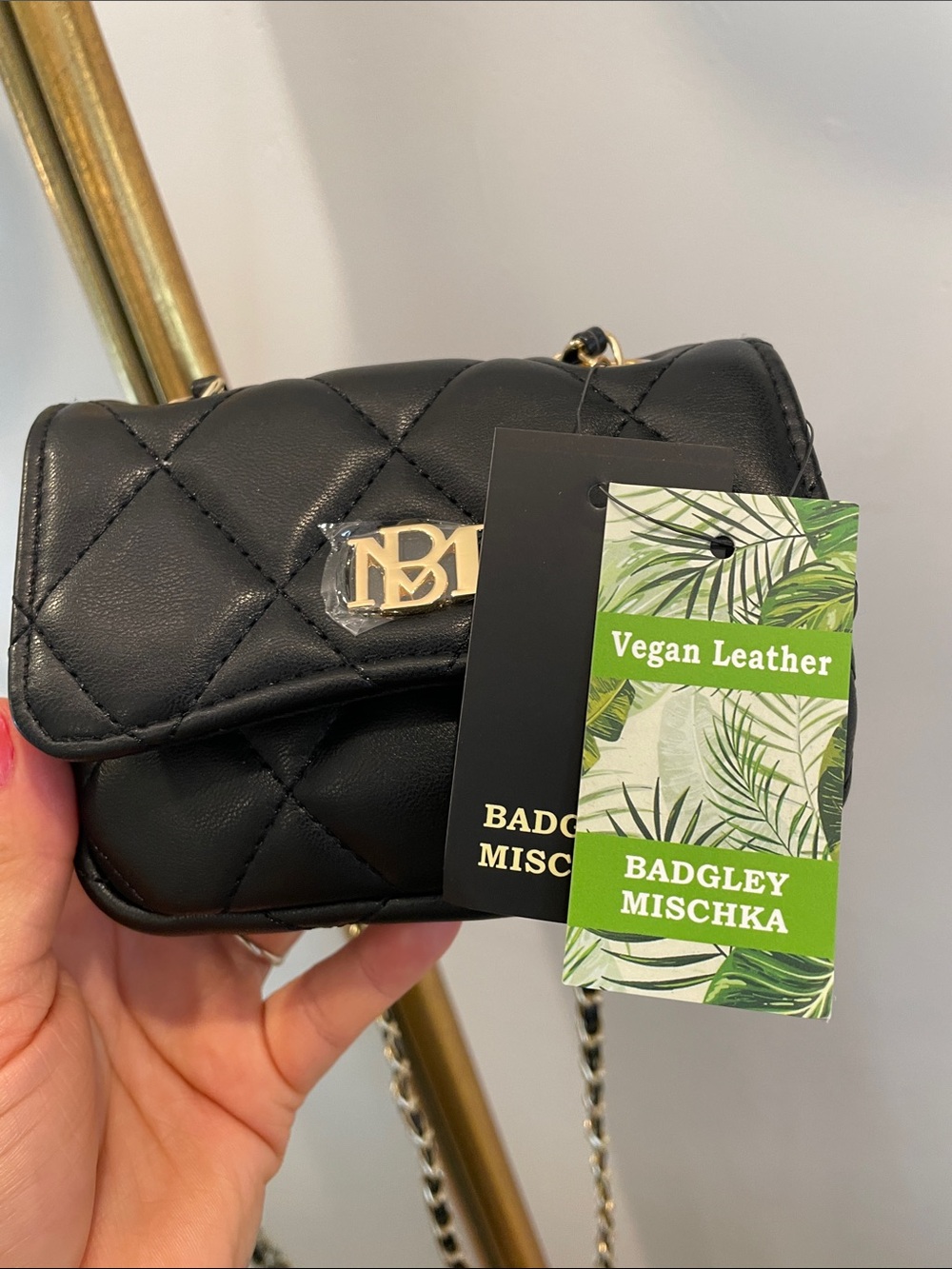 Quilted Black Mini Chain Shoulder Bag